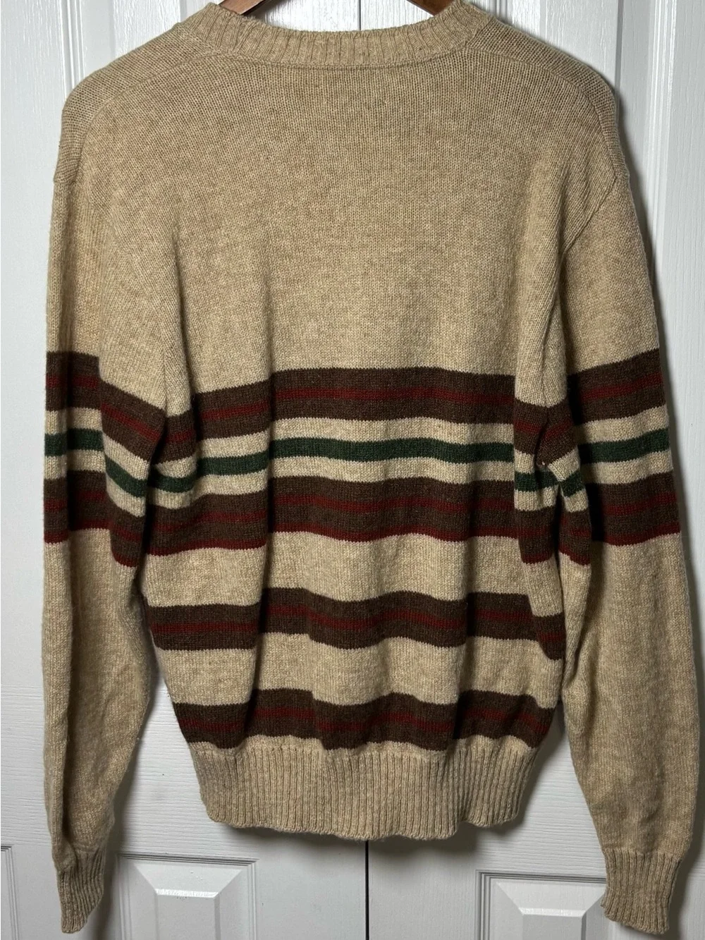 Classic Vintage Knight Knit Striped Grandpa Sweater Men’s Large 1990s Retro